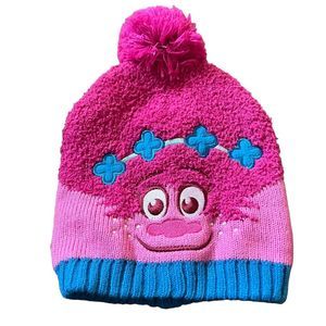 Dreamworks‎ Trolls Winter Hat Size 2T-5T Pink Blue Poppy Troll Face Very Fun